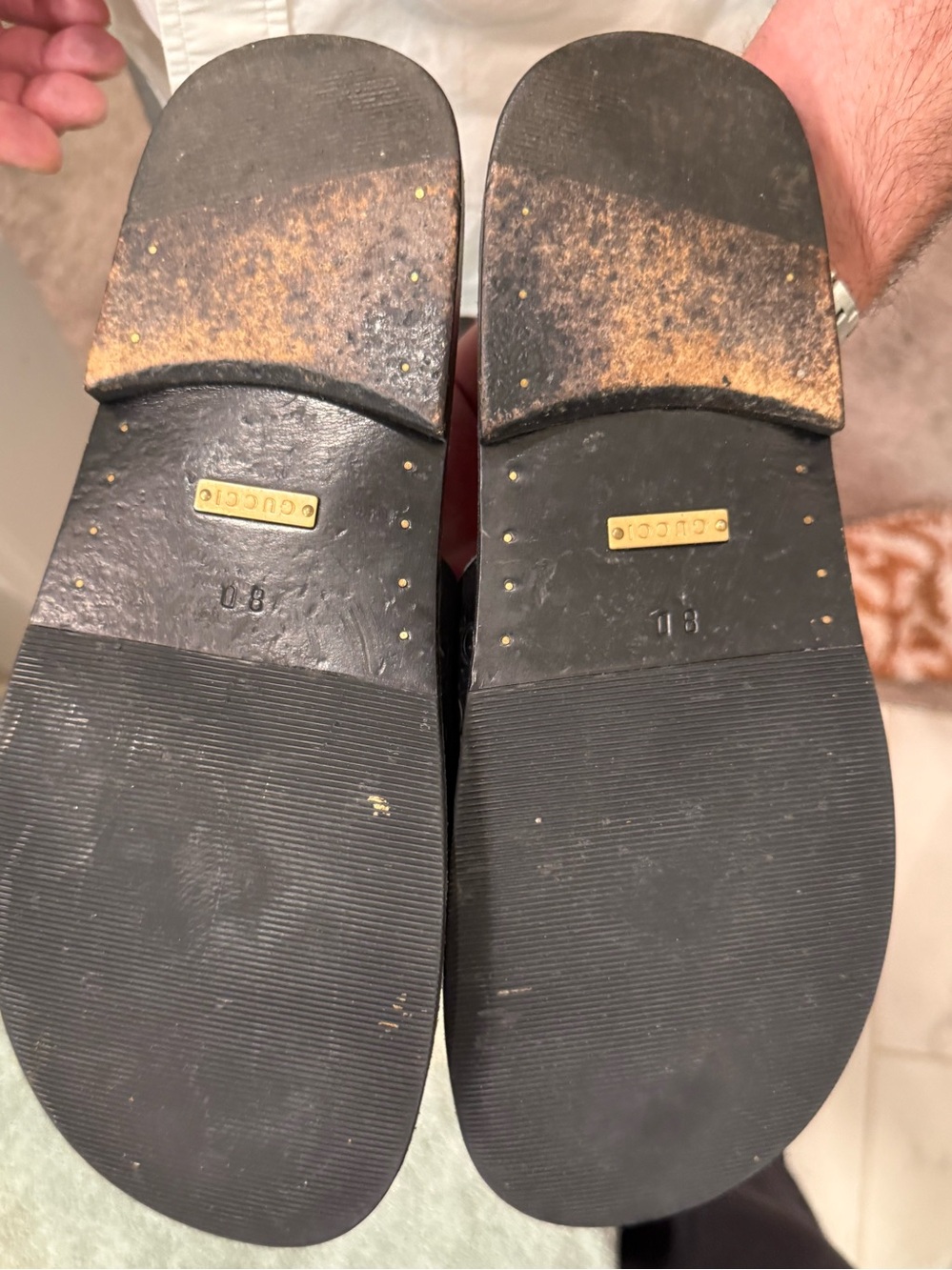 Gucci Black Embossed GG Slide Sandals - Picture 2 of 10